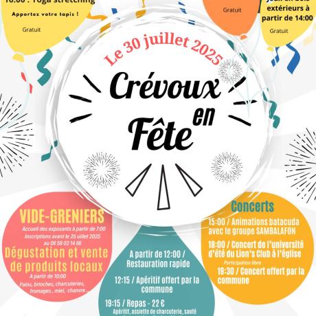Fête de village à Crévoux le 30 juillet