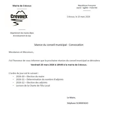 Conseil municipal du 20 mars 2026