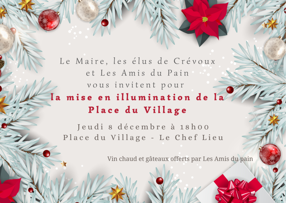 Invitation mise en illumination Place du Village